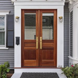 A Colorado front entry door with a brown door